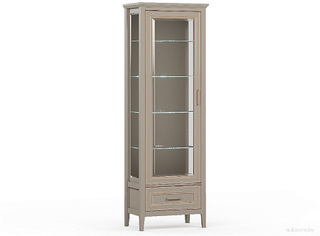 Шкаф-витрина BRW Classic REG1W1SZK с подсветкой (глиняный серый)