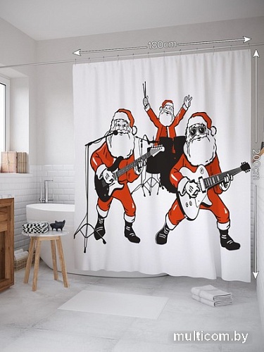 Шторка-занавеска для ванны JoyArty Выступление Санты sc_38584