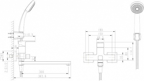 Смеситель Bravat Riffle F672106C-LB