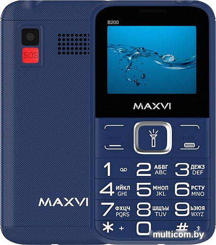 Кнопочный телефон Maxvi B200 (синий)