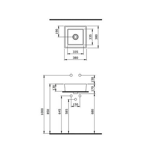 Умывальник Berges Wasserhaus Mascon 38x38 181004