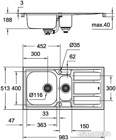 Кухонная мойка Grohe K400+ 31569SD0