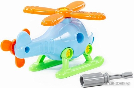 Конструктор Полесье 76663 Вертолет (синий)