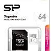 Карта памяти Silicon-Power Superior microSDXC SP064GBSTXDA2V20SP 64GB (с адаптером)
