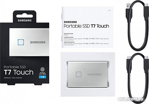 Внешний накопитель Samsung T7 Touch 1TB (серебристый)