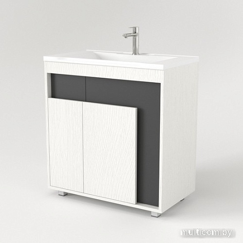 Дабер Тумба под умывальник 015 WeltWasser Deilbach 7517-70 Т15.7W.0.20 (белый древесный/серый)