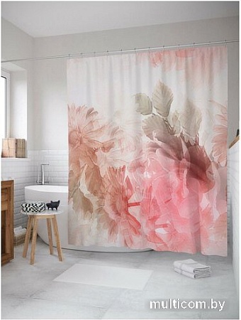 Шторка-занавеска для ванны JoyArty Цветочный туман sc_17043