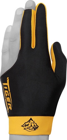 Перчатки для бильярда Tiger Professional Billiard Glove 10694 (1 шт, р. L, черный/желтый)