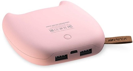 Портативное зарядное устройство Hiper Zoo 8000 Ice Cream (розовый)