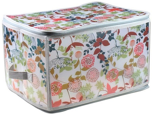 Коробка для хранения Handy Home ESH05 L (серый с цветами)