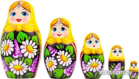 Развивающая игра Брестская Матрешка Девушка с сиренью и ромашками (набор 5 шт)