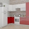 Угловая кухня ВерсоМебель ЭкоЛайт-5 1.2x2.6 правая (белый/бургундский дождь)