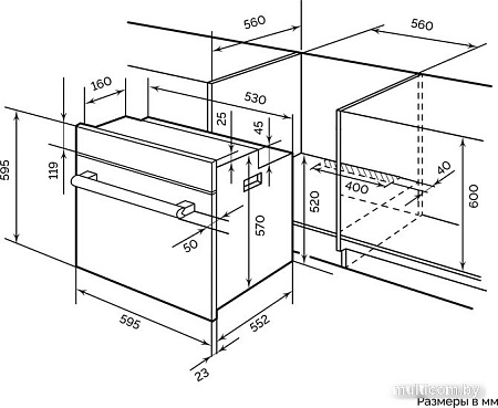 Электрический духовой шкаф LEX EDM 078 C IV light