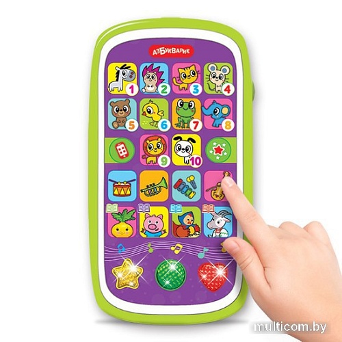 Интерактивный планшет Азбукварик Мультиплеер. Веселые песенки и сказки с огоньками 3032