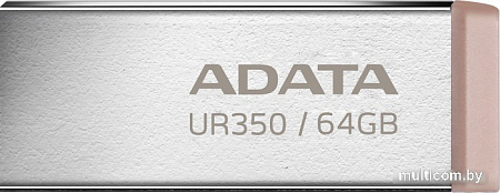 USB Flash ADATA UR350 64GB UR350-64G-RSR/BG (серебристый/коричневый)