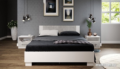 Кровать Imperial Аврора 160x200 (белый/ателье светлый)