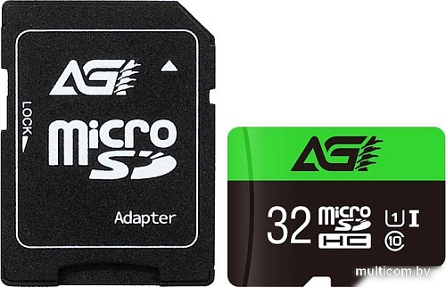 Карта памяти AGI TF138 microSDHC AGI032GU1TF138 32GB (с адаптером)