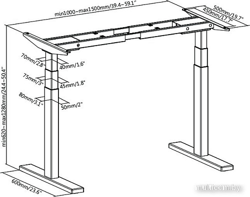 Стол Smartstol 120x80x3.6 (черный/венге 138)