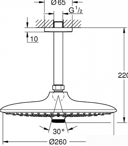 Верхний душ Grohe Euphoria 260 26461000