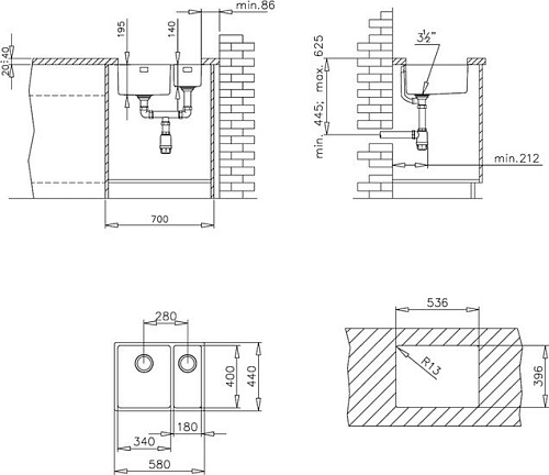 Кухонная мойка TEKA Be Linea R15 2B 580