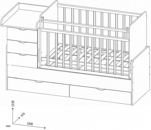 Детская кроватка Фея 1150 (белый)
