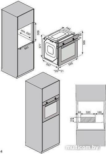 Электрический духовой шкаф ZorG Technology BEEC10 (черный)