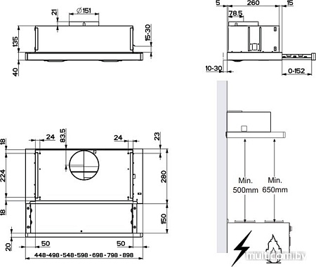 Кухонная вытяжка Faber Flexa BK/GL A60 [110.0389.224]