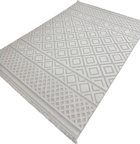 Ковер для жилой комнаты Radjab Carpet Поло Прямоугольник PL 200 12550RK (2x4, Cream)