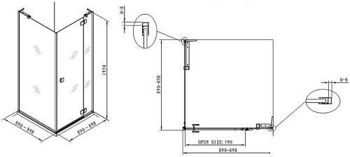 Душевой уголок Koller Pool Neon 90x90 N90KС
