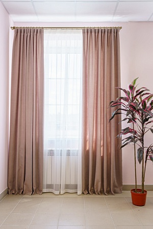 Комплект штор Decoretto Канвас КБТ-K40 3.75x2.5 м (бежевый, 2 шт)