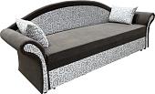 Диван Анмикс Риччи (темно-коричневый, велюр/принт инкас)