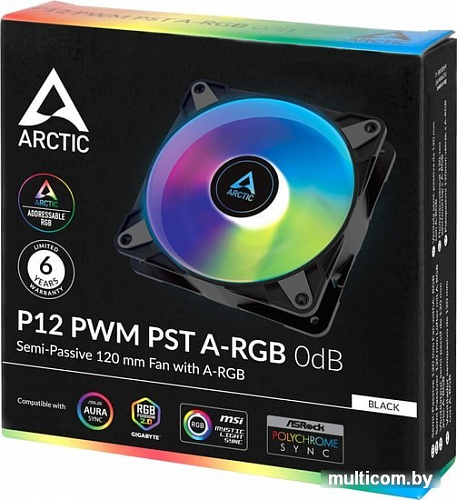 Вентилятор для корпуса Arctic P12 PWM PST A-RGB 0dB ACFAN00231A