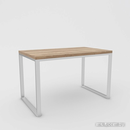 Кухонный стол Hype Mebel Чикаго раздвижной 125x75 (белый/дуб галифакс натуральный)