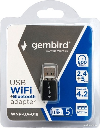 Wi-Fi/Bluetooth адаптер Gembird WNP-UA-018