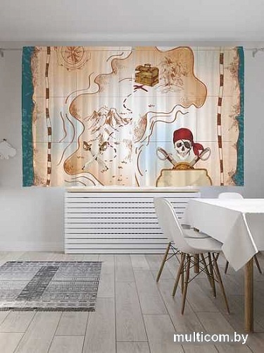 Комплект штор JoyArty Пиратский клад Oxford DeLux 1.45x1.8 м (2 шт)