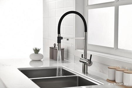 Смеситель Paulmark Gravity Gr213888-BS (стальной/нержавеющая сталь)