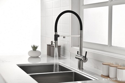 Смеситель Paulmark Gravity Gr213888-BS (стальной/нержавеющая сталь)