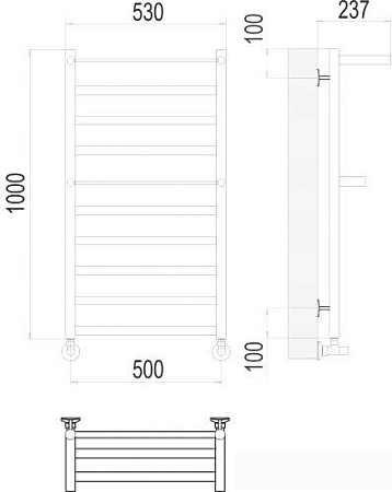 Полотенцесушитель TERMINUS Хендрикс П10 500x1000 нп