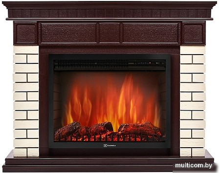 Портал Firelight Bricks 30 (камень бежевый/шпон темный дуб)