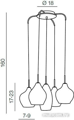 Подвесная люстра AZzardo Amber milano AZ3076