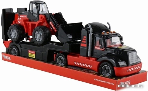 Игрушечный транспорт Полесье Трейлер + трактор Mammoet (в лотке) 57129