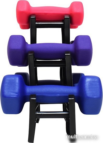 Гантельный ряд Atlas Sport Fitnes 12 кг с подставкой (2x1кг+2x2кг+2x3кг)
