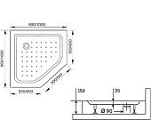 Душевой поддон RGW LUX/TN-TR 16180599-41 90x90