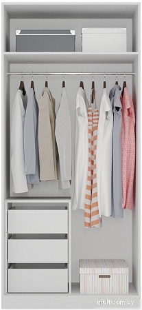 Шкаф распашной Интермебель Марсель 580 МР-09-B2 (белый софт)