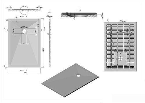 Душевой поддон Vincea VST-4SR8012G 120x80