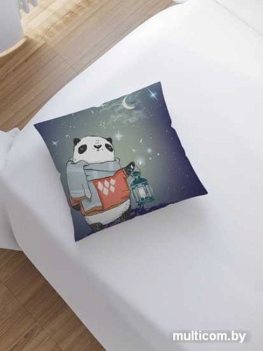 Чехол на подушку JoyArty Панда с фонарем под звездным небом sl_59950