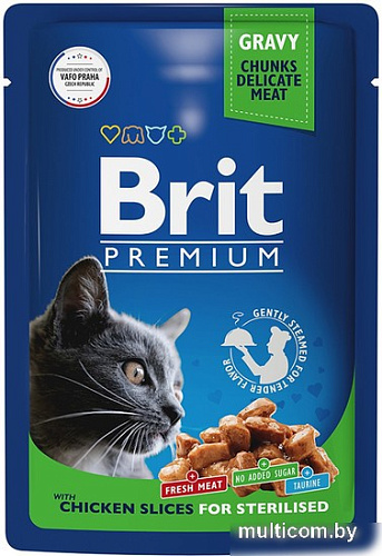 Пресервы Brit Premium цыпленок в соусе 85 г