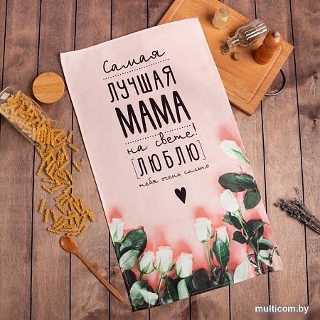 Полотенце Этель Мама 5423047 (зеленый/розовый)