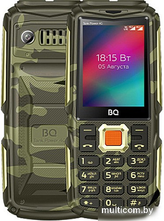 Кнопочный телефон BQ BQ-2410L Tank Power 4G (золотистый камуфляж)
