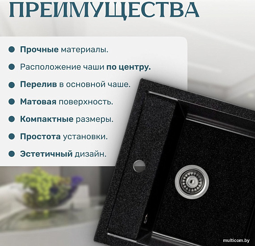 Кухонная мойка Saniteco Terra (черный)